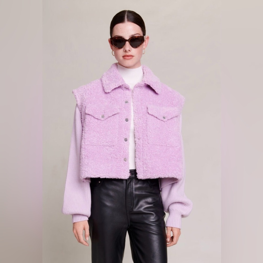 NWOT Maje Lilac Teddy Jacket